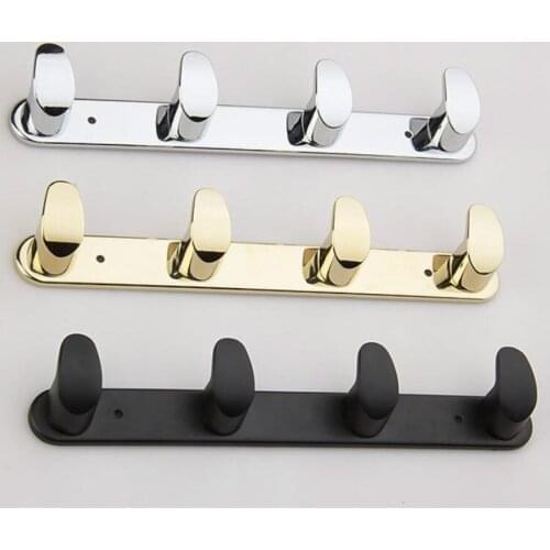 Vidric Bathroom Polished Gold/ Black/Chrome Robe Hook Towel Hook Wall Mount Square Towel Robe Coat Hat Door Hanger