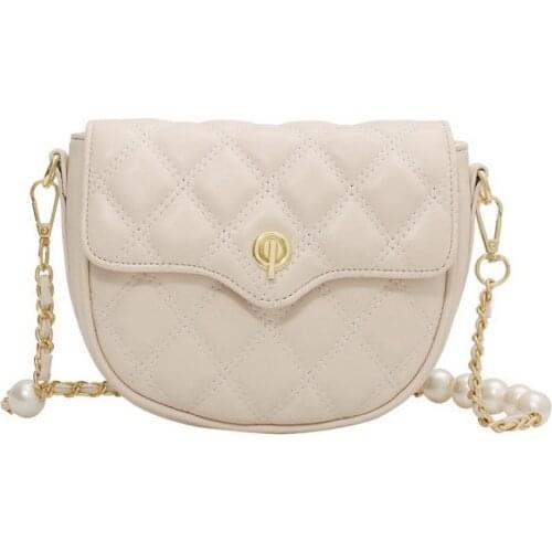 New PU Women Shoulder Crossbody Bag Fashion Trade Ladies Bags Ringer Chain Bag Pearl Chain Handbag for Women DSFC0254