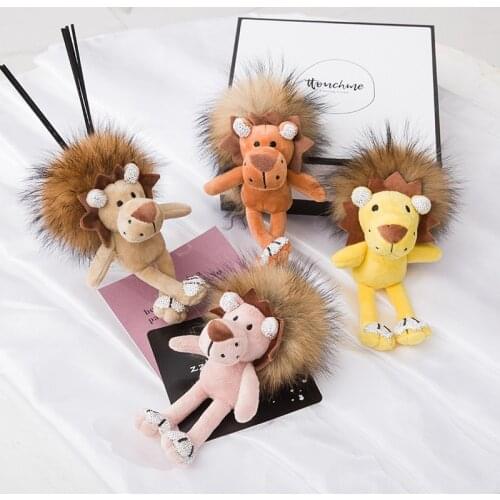 Lively Long-haired Lion Cub Charms Keychain Toys Keyring Women Bag Ornament Multi Purpose Trinket Key Lanyard Emo Jewelry Gifts