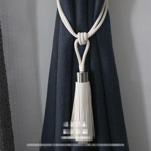 1 pair high grade curtain tieback leather solid white gray decoration tassel accessories bandages rope cord tie tape back M355