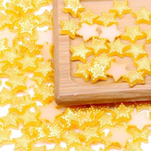 10mm 2000pcs Stripe Starlet Many Colors Flatback Imitation Half Pearl Five-Pointed Star Resin Beads DIY Jewelry Accessories