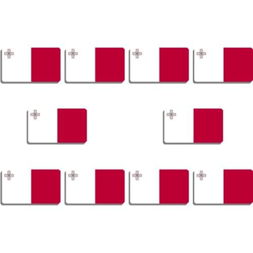 10Pcs Malta Flag Brooch For Women And Men Vintage Lapel Pin Hat Bag Accessory Resin Badges Patriotic Trinkets