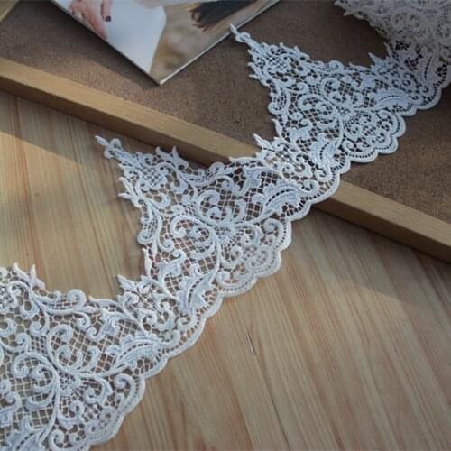 2Y/Lot European Ivory Wedding Dress Lace Trim Luxyry Bridal Lace Sewing Fabric Clothing Accessories