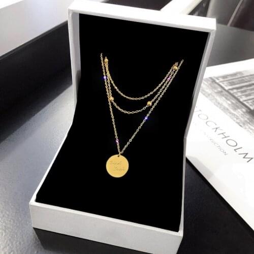 316L Stainless Steel 2021 New Fashion Upscale Jewelry Beaded Vintage Good Luck Charms Chain Choker Necklaces Pendants For Women