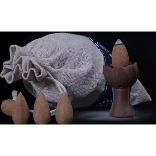 45Pcs Cloth Bag Bullet Backflow Incense Cones 11 Kinds Of Scents Jasmine Sandalwood Rose Lavender Ocean Tower Incense