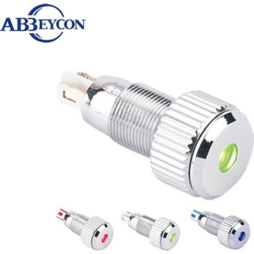 ABBEYCON 3V/6V/12V/24V/36V dot lighted waterproof stainless steel 10mm Indicator signal lamp