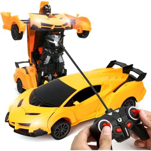 New 2 in 1 RC Car Toy Transformation Robots Car Driving Vehicle Sports Cars Models Remote Control Car RC Toy Gift for Boys Toy
