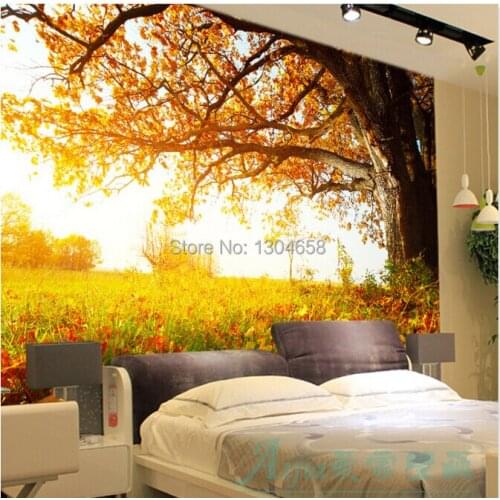 Free shipping custom modern wallpaper 3D maple sofa bedroom TV backdrop wallpaper