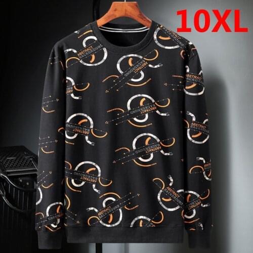 Big Size Sweatshirts Men Fashion Casual Oversize Pullover Spring Autumn Sweatshirt Plus Size 9XL 10XL Clothes Tops Male HX482