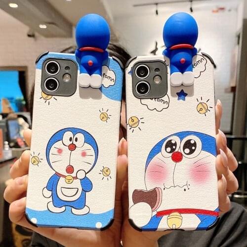 For iPhone 12 11 Pro Max Xs XR 6 7 8Plus Case Soft TPU+Lambskin Shockproof Cartoon Case