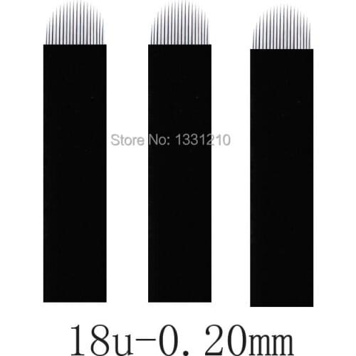 Black 0.20mm Laminas 18U Shape Microblading Blades Permanent Makeup Eyebrow flex Tattoo Needles Microblading Blade
