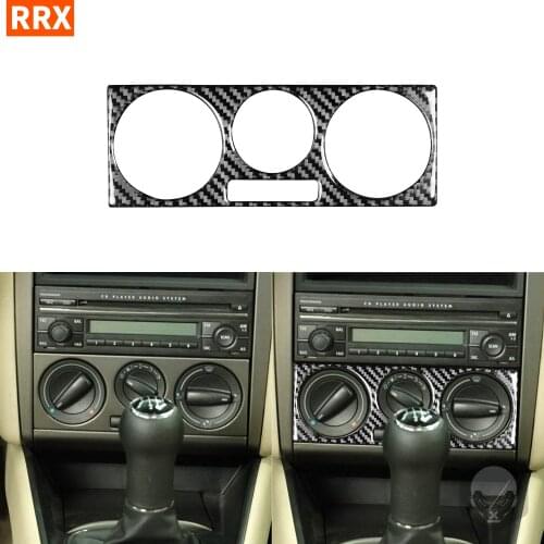 Black Carbon Fiber Stickers Styling Interiors Air Conditioning AC Button Car Accessories For Volkswagen VW Golf 4 MK4 1999-2004