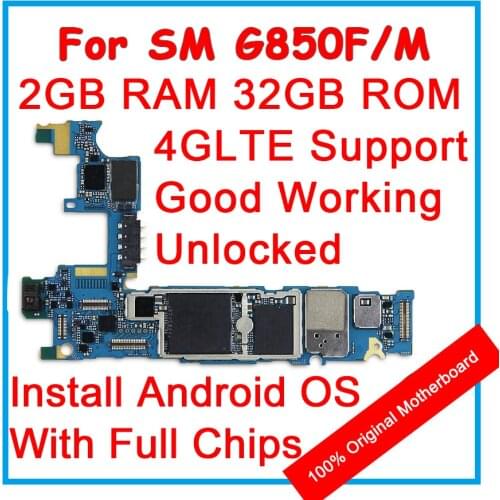 For Samsung Galaxy Note 4 Mini Alpha G850F G850M 32GB ROM 100% Original Motherboard Version Logic Mainboard With Chips