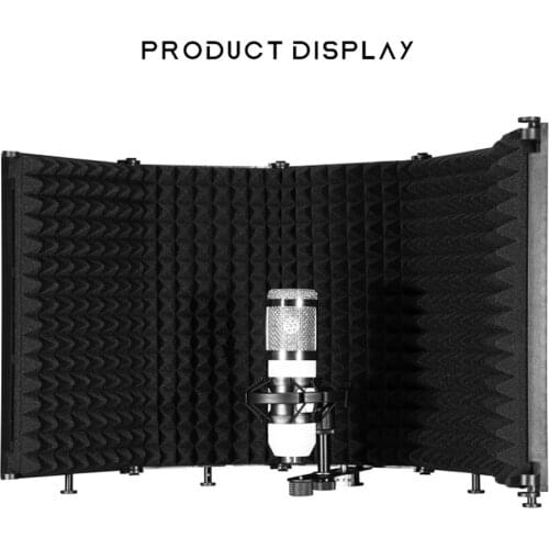 Docooler 5Panel Foldable Microphone Acoustic Isolation Panel Microphon Shield Sound-proof Plate Adjustable Vocal Recording Panel