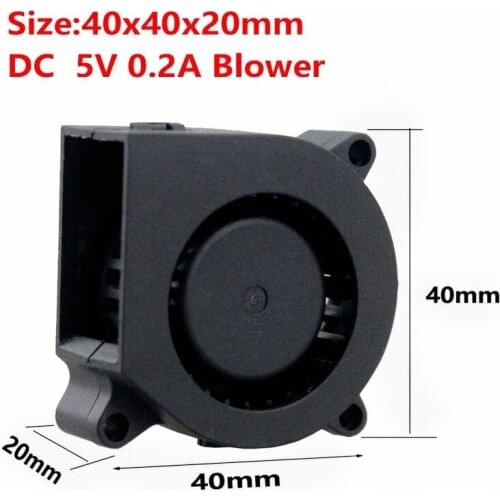 Gdstime 100 pcs DC 40x20mm 40mm 5V dual ball blower 4cm 40mm*20mm Blower Fan Turbo Cooler 4020