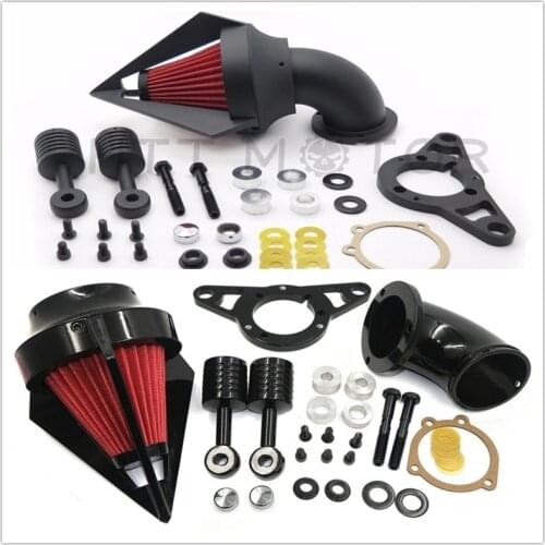 Aftermarket free shipping motorcycle part Cone Air Cleaner for Harley Davidson Softail Fat Boy Dyna Street Bob Wide Glide BLACK