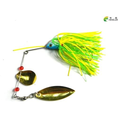 HENGJIA hard metal spinnerbaits pike buzzabaits lead head blade sequins spinner spoons pesca fishing tackles 19.8G