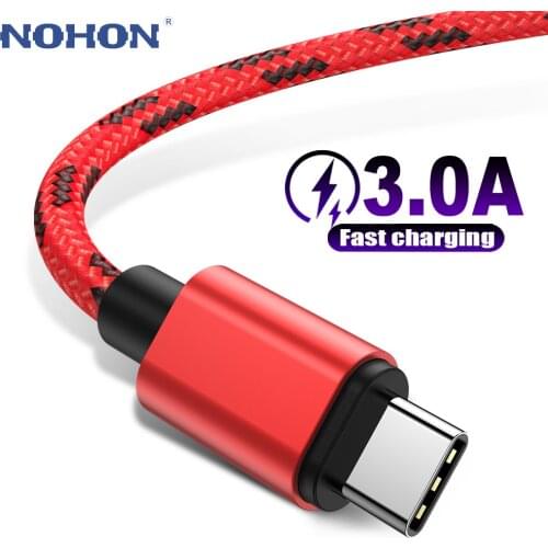 Fast Charge Type C USB Cable For Samsung A51 S20 Xiaomi mi Redmi Note 8 10 Pro Huawei USBC 2m 3m Phone Cord 3A Data Charger Wire