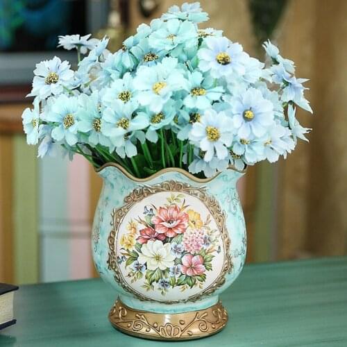 Ceramic vase ornaments painted floral decorations European creative home living room is furnished restaurant retro gifts