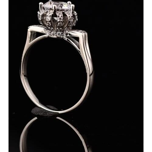1-2ct D Color Moissanite Rings Cute S925 Sterling Silver Platinum Plated Women Ring Fine Jewelry Pass Diamond Tester