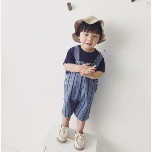 Unisex Baby Striped Overalls Boys and Girls Striped Suspender Pants Kids Loose Wide Leg Pants Newborns Jumpsuit Toddler Trousers