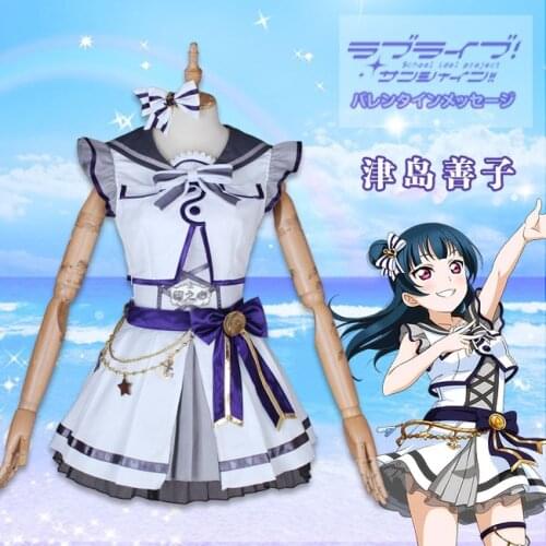 Anime cosplay Love live Aqours Tsushima Yoshiko 6th anniversary party costume lolita sailor suit A