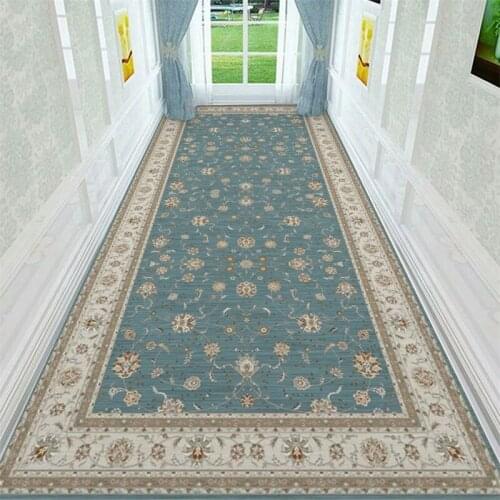 Retro Persian Style Staircase Rug Home Entrance Corridor Hallway Carpet Sofa Coffee Table Non-slip Floor Door Mat