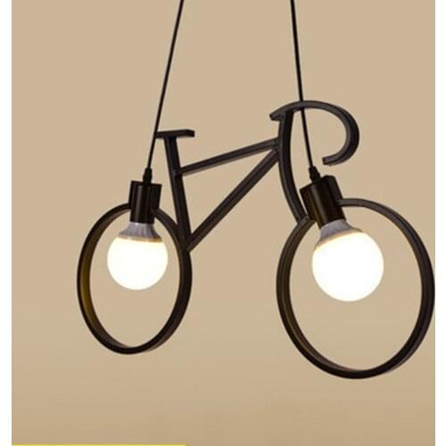 Creative Retro Pendant Light Iron Bicycle Pendant Lamp Living Room Restaurant Bar Industrial Kitchen Hanging Lamps WJB42006
