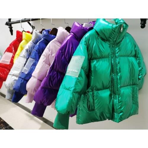 2020 Designer Childrens Down Coat Jacket Bright Boy Girl Clothes Wear Baby Thickened Jacket Coat Snowsuit Kids Winter Teen 12Y