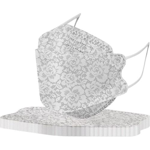 10PCS Adults Beautiful Lace Prints 4-Layer Mask Disposable Face Mask Vintage Party Accessories Fashion Masquerade Halloween Gift