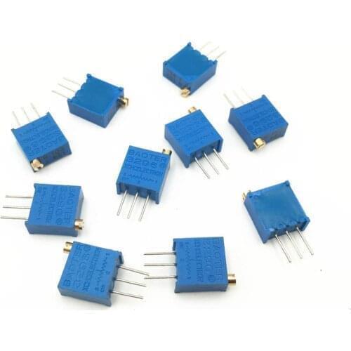 200pcs 3296W 3296 Multiturn Trimpot Trimmer Potentiometer Variable Resistor 100 200 500 1K 2K 5K 10K 20K 50K 100K 200K 500K Ohm