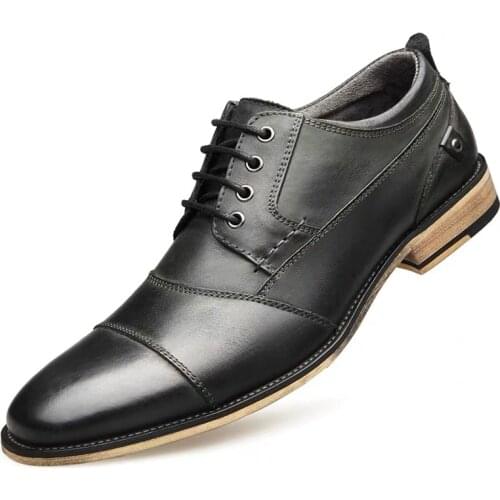 Fashion Mens Leather Shoes, High Quality Wood Root Embossed Mens Shoes with Laces, Business Formal Wear Leather Shoes for Men