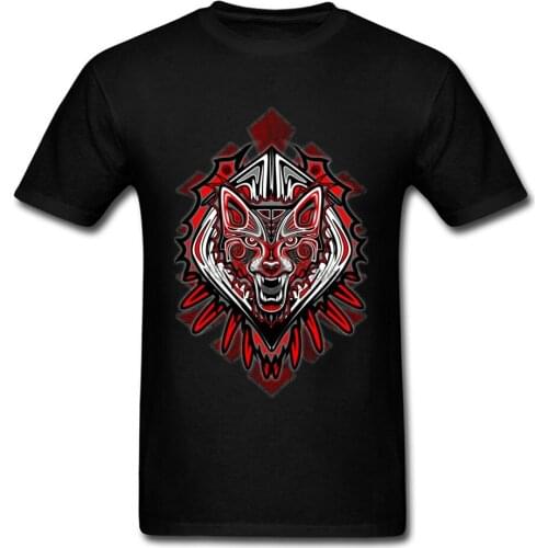 Wolf Tattoo Style Haida Art Short Sleeve Tops Tees Crew Neck All Cotton Men T Shirts Party Clothing Shirt Oversized