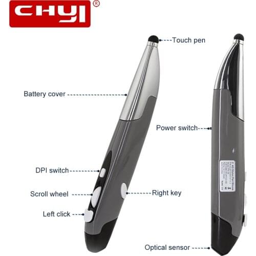 2.4G Wireless Mouse 1600DPI Pen Design Vertical Mice Portable Receiver Computer Mouse Mause For PC Laptop Office/Home Teacher