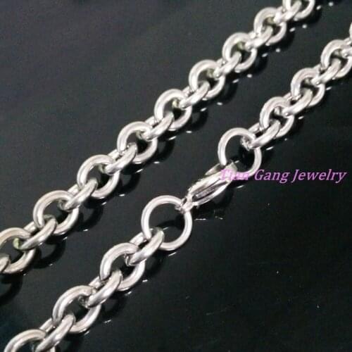 316L Stainless Steel Necklace chain Silver Color Non-allergenic Color O Link Chain Necklace Men and women jewelry Christmas gift