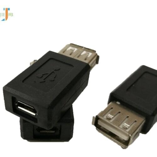 Black USB 2.0 Type A Female To Micro USB B Female Adapter Plug Converter Usb 2.0 To Micro Usb Connector 200pcs/lot