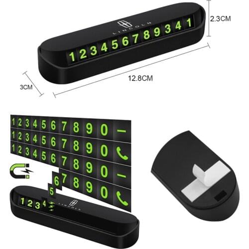 Move The Car Telephone Number Strip Temporary Parking Card Plate For Lincoln MKZ MKX Aviator Navigator Continental Corsair MKC