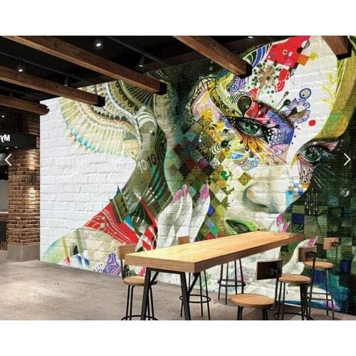 Custom floral wallpaper, brick wall background colorful sexy frescoes for living room bedroom TV background Decorative wallpaper