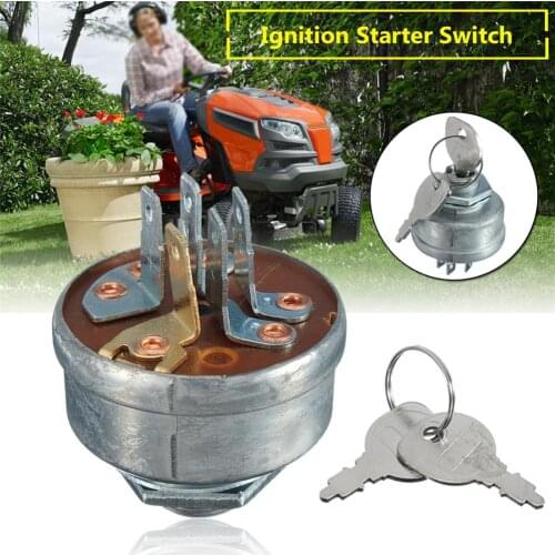 Lawn Mower Ignition Starter 5 Spade Terminal Engine Starter Switch with Key for Husqvarna 725-0267 725-0267A 925-0267 925-0267A