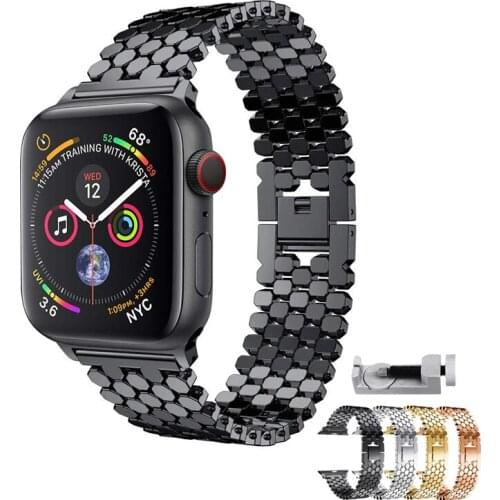 Stainless steel strap for apple watch band 42mm 38mm SE/6/5/4/3/2 strap metal watchband for iwatch bracelet 44mm/40mm belt+tool