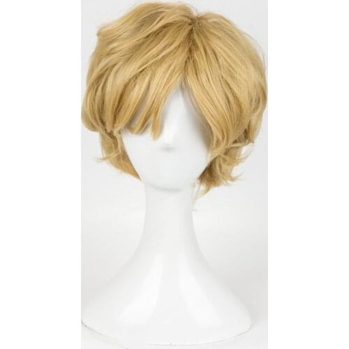 Role Play Moon Tenoh Haruka Sailor Uranus Short Wig Cosplay Golden Wig Hair Halloween