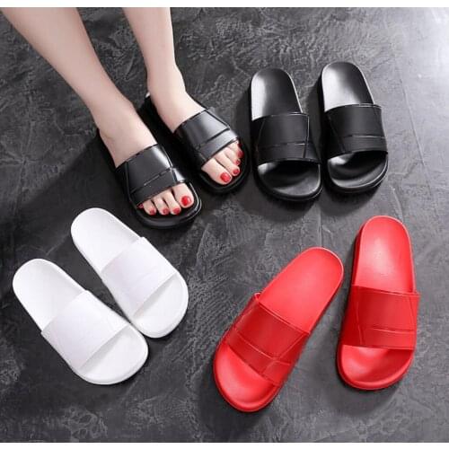 Slippers mens summer wear non-slip wear-resistant home slippers outdoor flip-flops simple couple bathroom sandals and slippers