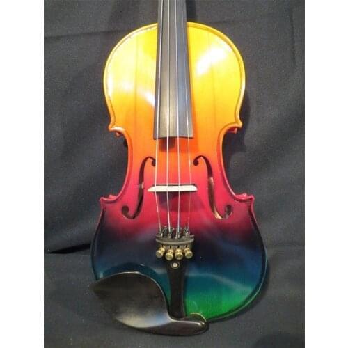 Brand New Handmade Colorful Electric / Acoustic Violin/Violino 4/4 Violin Bow Case Perfect Sound