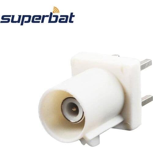 Superbat Fakra B White/9001 Plug PCB Mount Straight Connector for Radio With Phantom for Cable RG316 RG174 LMR100