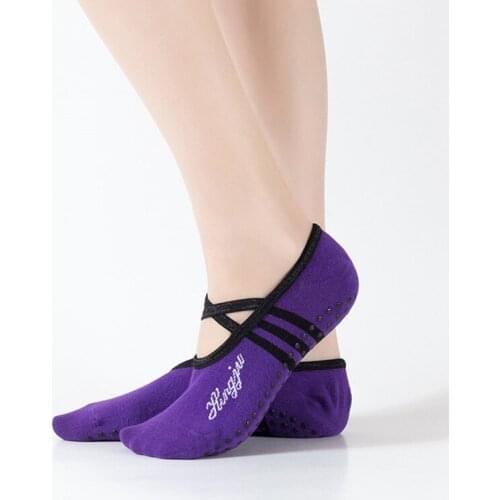 Cotton Breathable Women Bandage Yoga Socks Anti-Slip Quick-Dry Damping Pilates Ballet Socks Good Grip for Women Cotton Socks