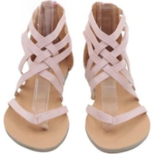 Summer Zipper Beach Sandalias Women Fashion Outdoor Casual Shoes Ladies Cross Tied Band Flat Sandalias Mujer 2020