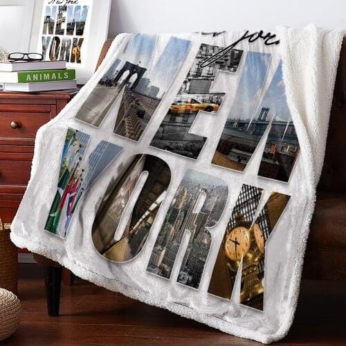 Winter Cashmere Blanket New York City Huge Clip Patchwork Bedspread Coverlet Winter Throws Fleece Throw Cover Improve Sleep Pers