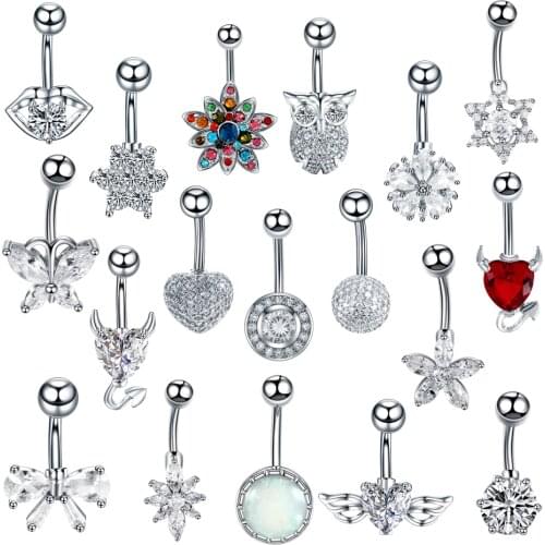 1Pc Stainless Steel 14G Navel Piercing Belly Button Rings Piercing Ombligo Navel Nombril Belly Piercing Navel Ring Sexy jewelry