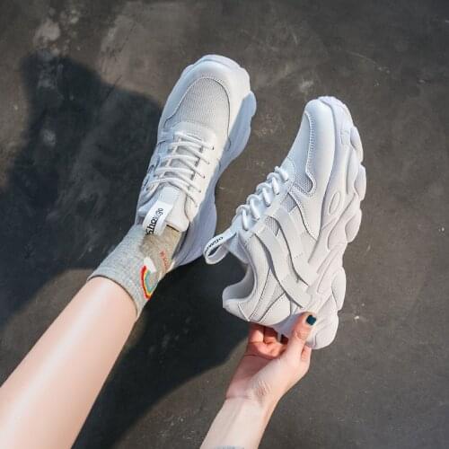 2020 Fashion Women Height Increasing Breathable Waterproof Wedges Sneakers Platform Woman Pu Leather Casual Shoes U21-20