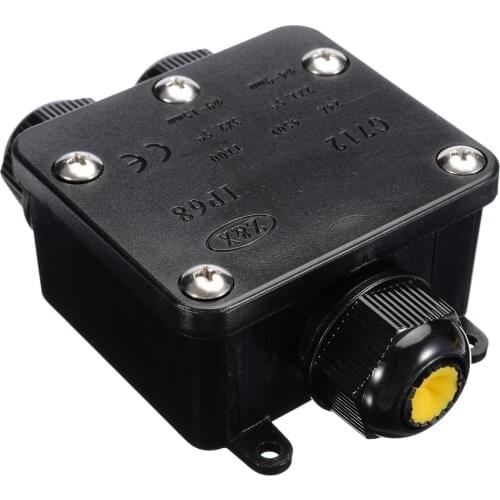 3 Way Electrical Junction Box Plastic Waterproof Junction Box Cable Wire Connector Gland IP68 For LightingExternal Wiring